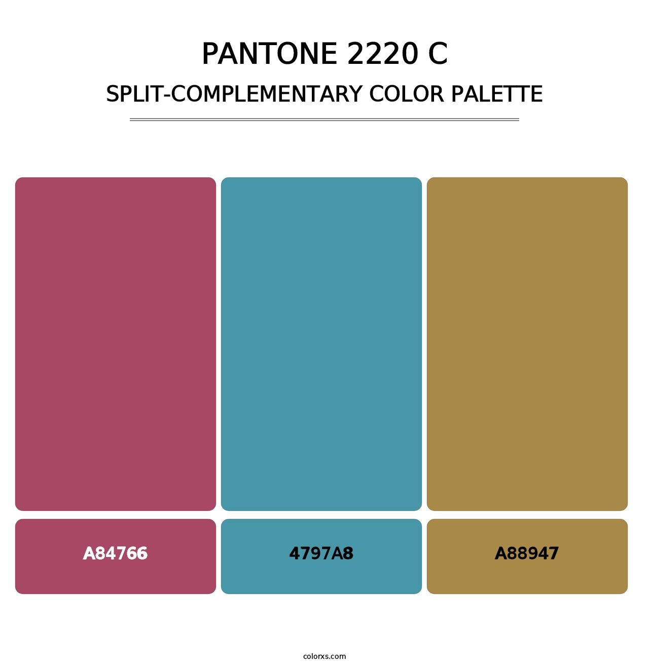 PANTONE 2220 C - Split-Complementary Color Palette