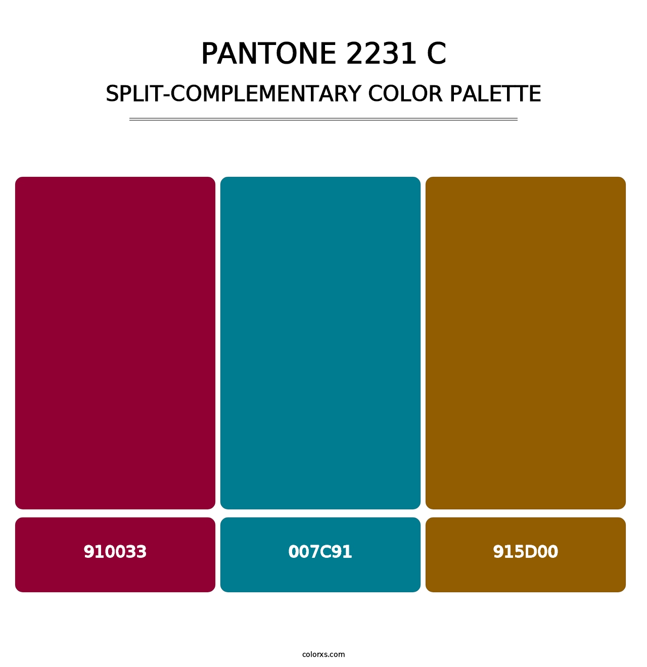 PANTONE 2231 C - Split-Complementary Color Palette