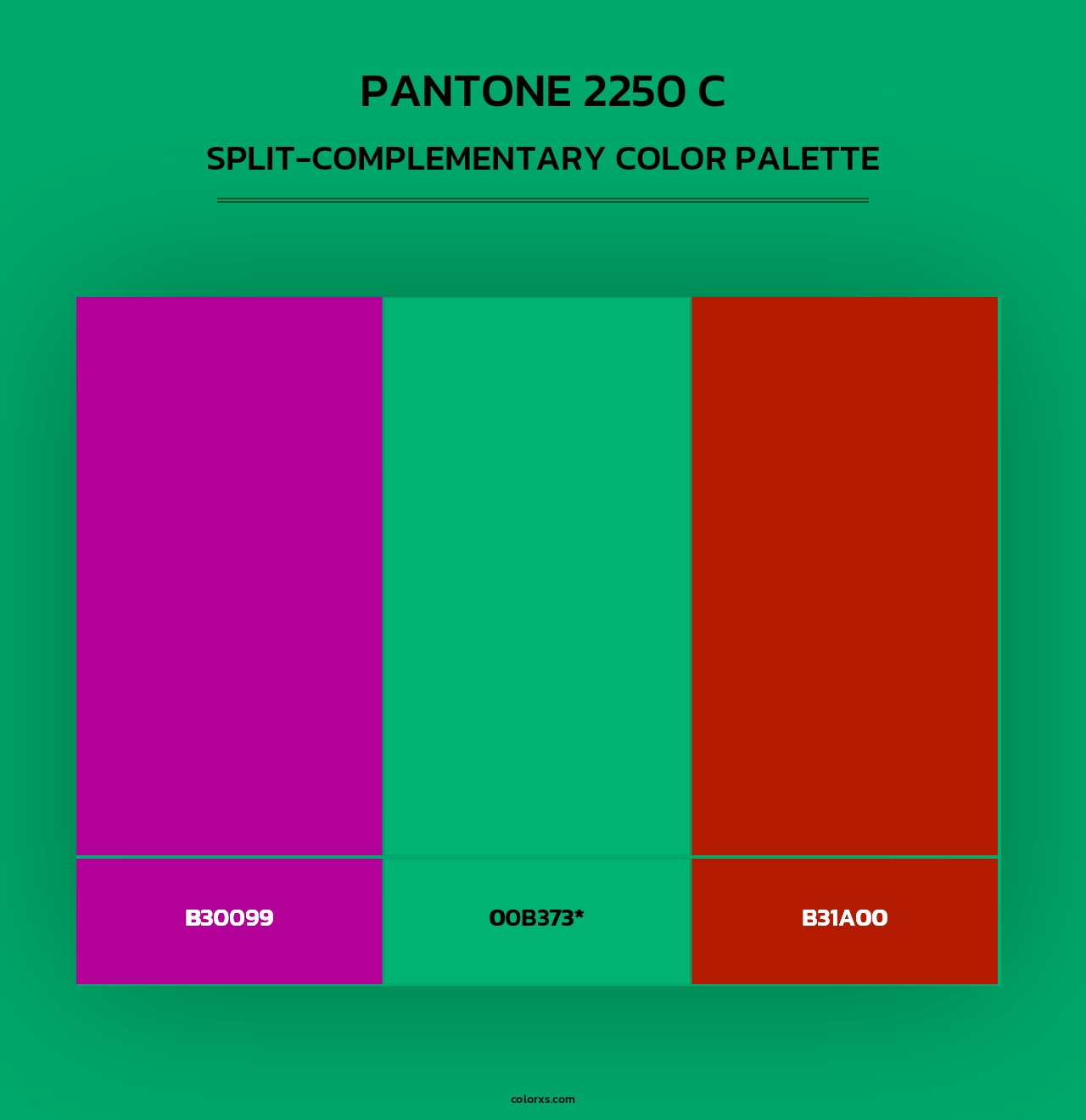 PANTONE 2250 C - Split-Complementary Color Palette