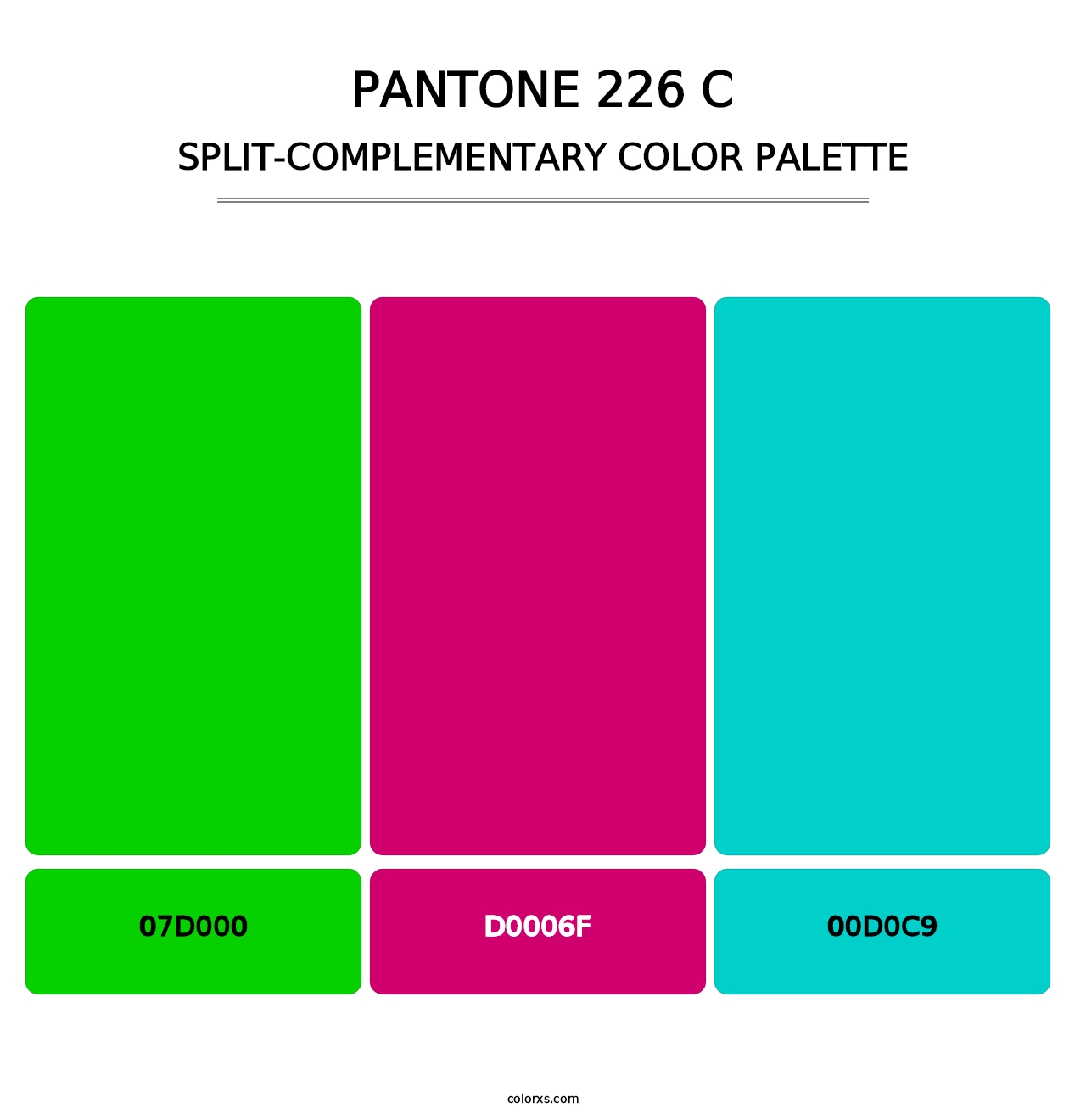 PANTONE 226 C - Split-Complementary Color Palette