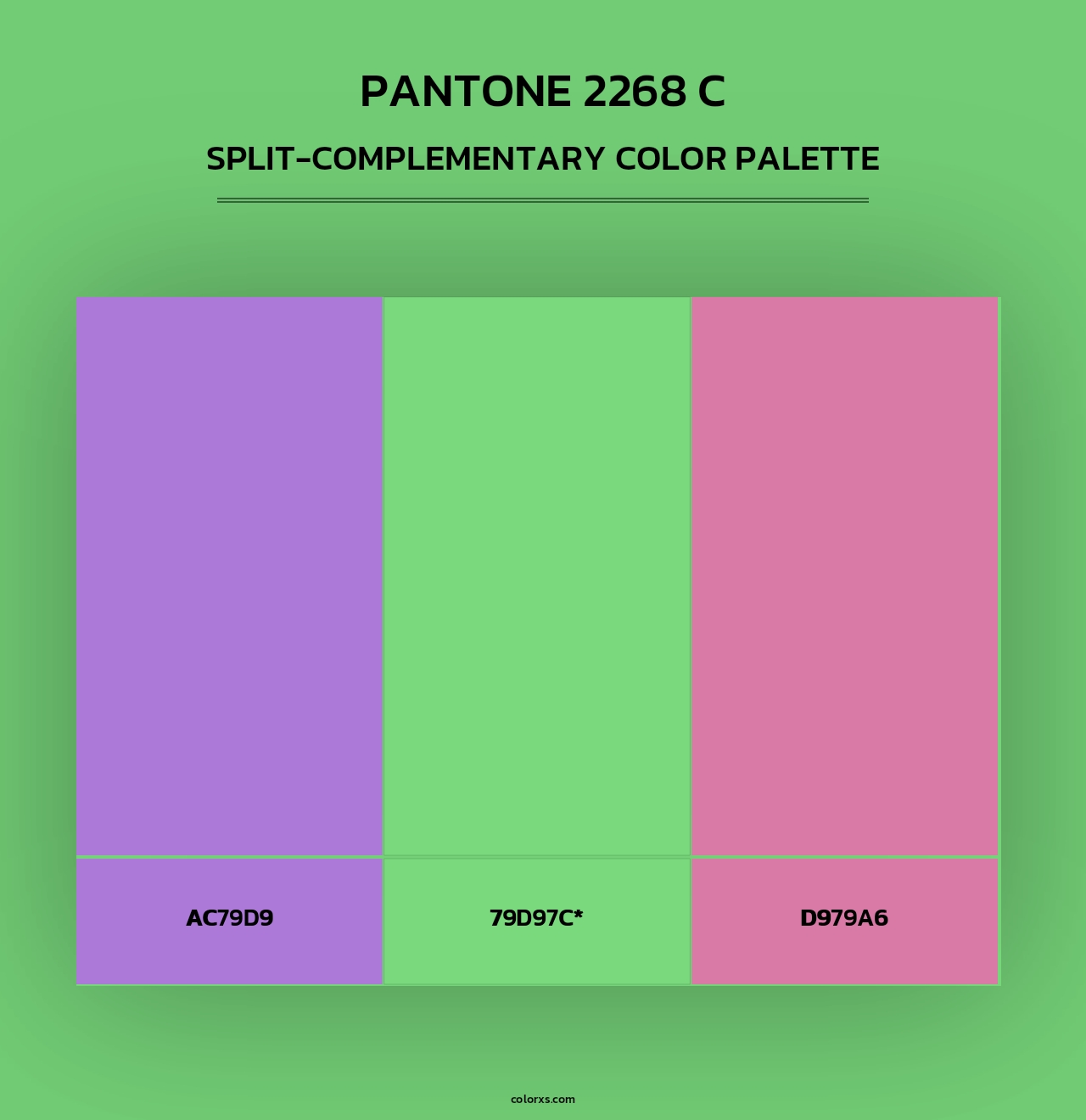 PANTONE 2268 C - Split-Complementary Color Palette