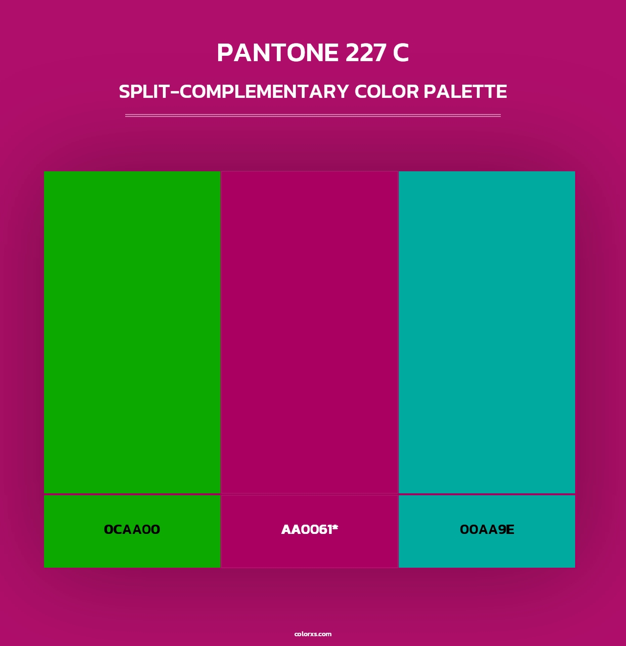 PANTONE 227 C - Split-Complementary Color Palette
