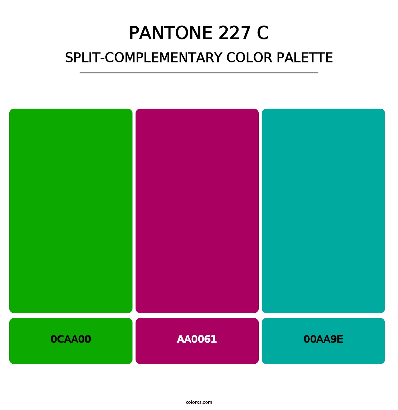 PANTONE 227 C - Split-Complementary Color Palette