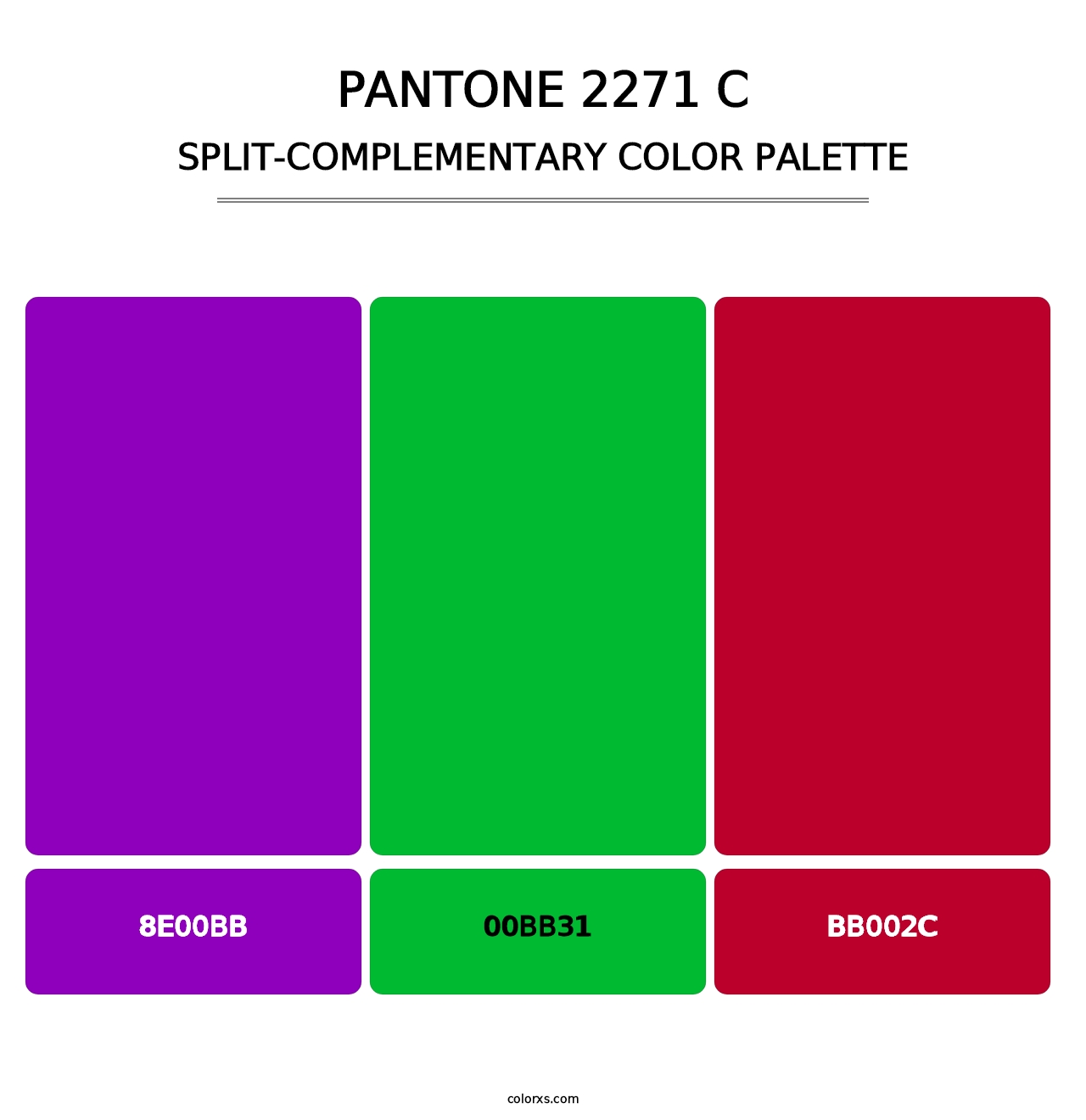 PANTONE 2271 C - Split-Complementary Color Palette
