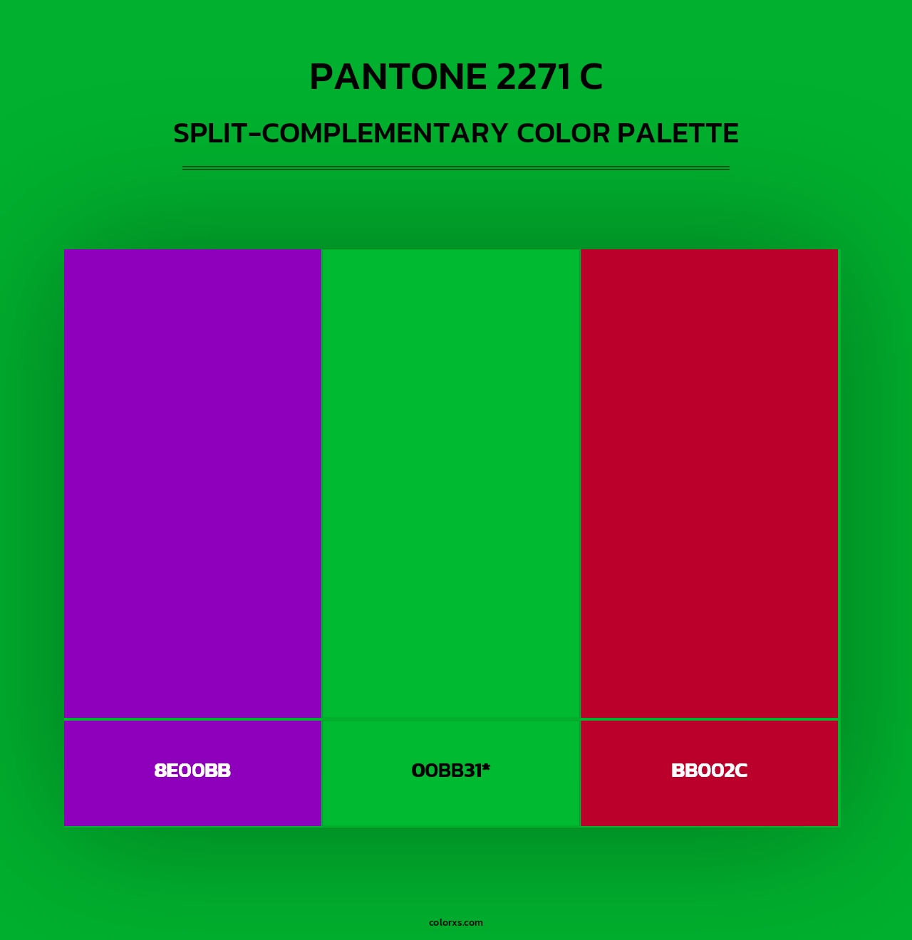 PANTONE 2271 C - Split-Complementary Color Palette