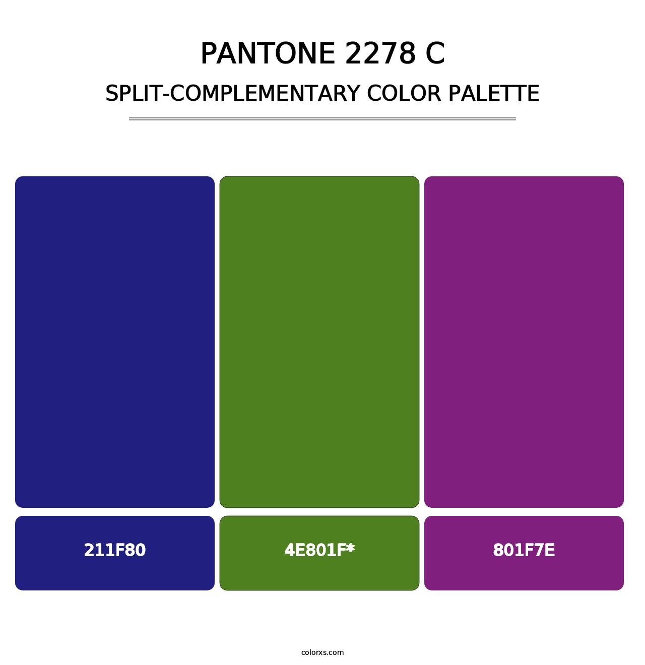 PANTONE 2278 C - Split-Complementary Color Palette