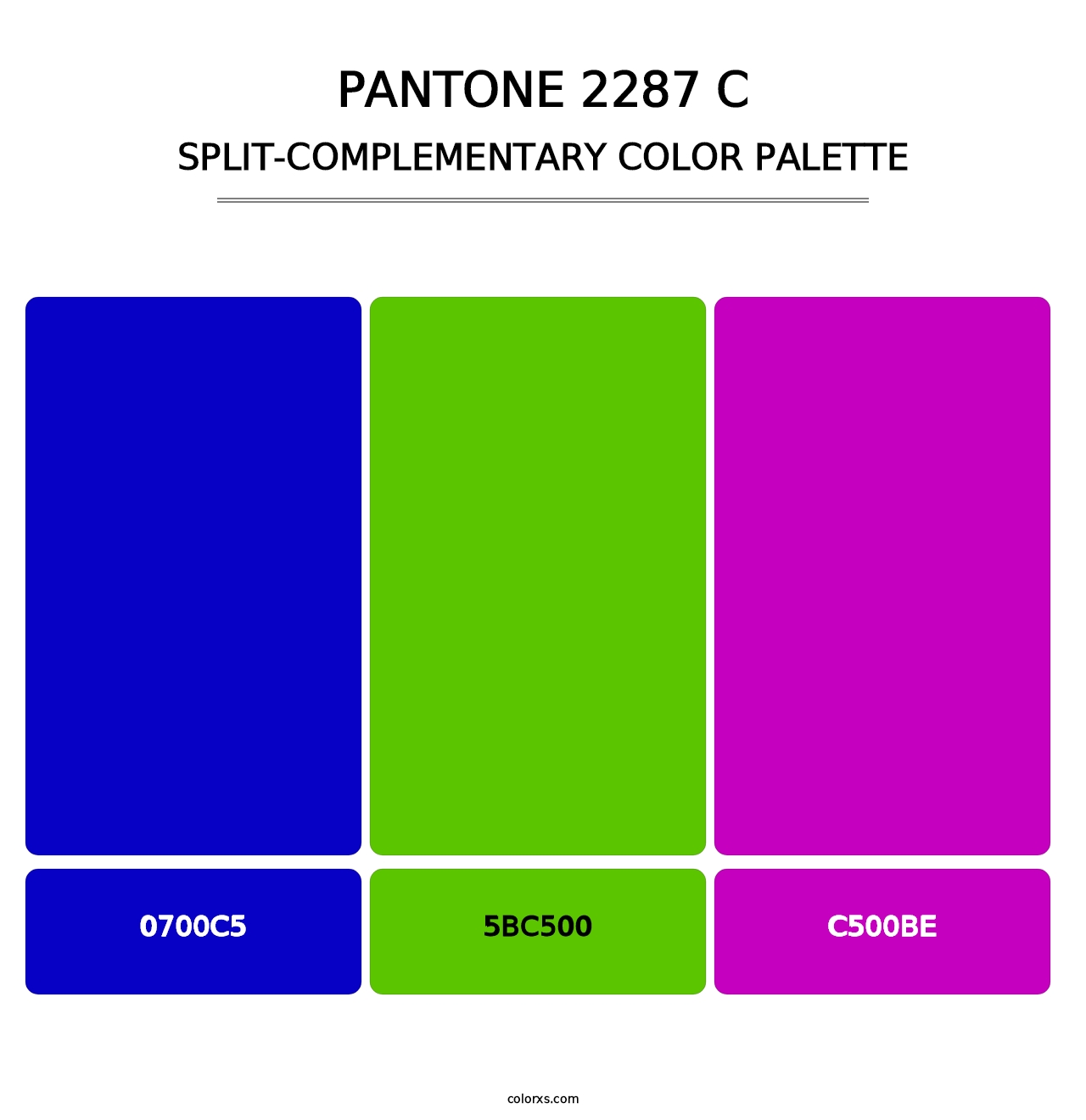 PANTONE 2287 C - Split-Complementary Color Palette