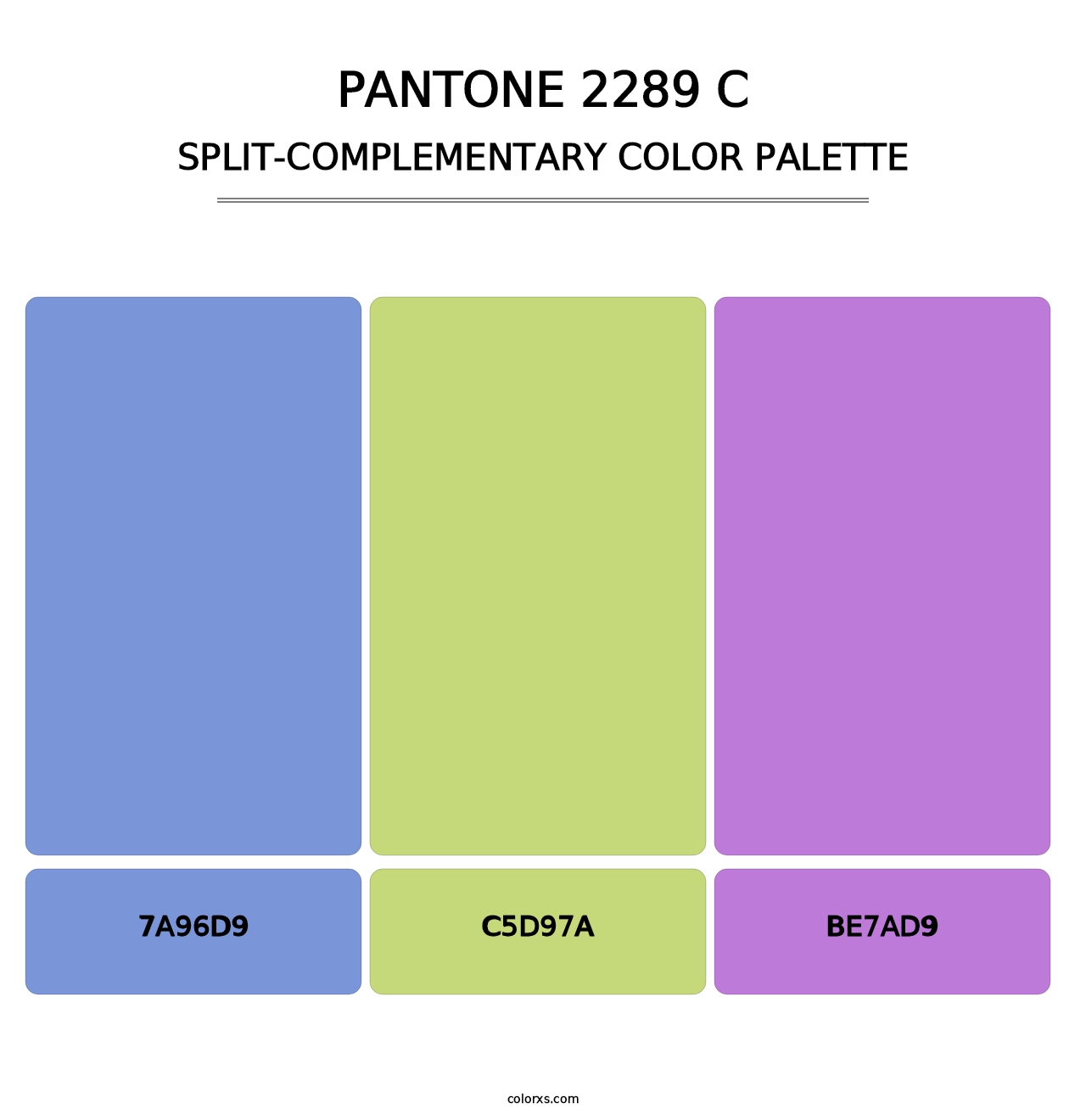 PANTONE 2289 C - Split-Complementary Color Palette