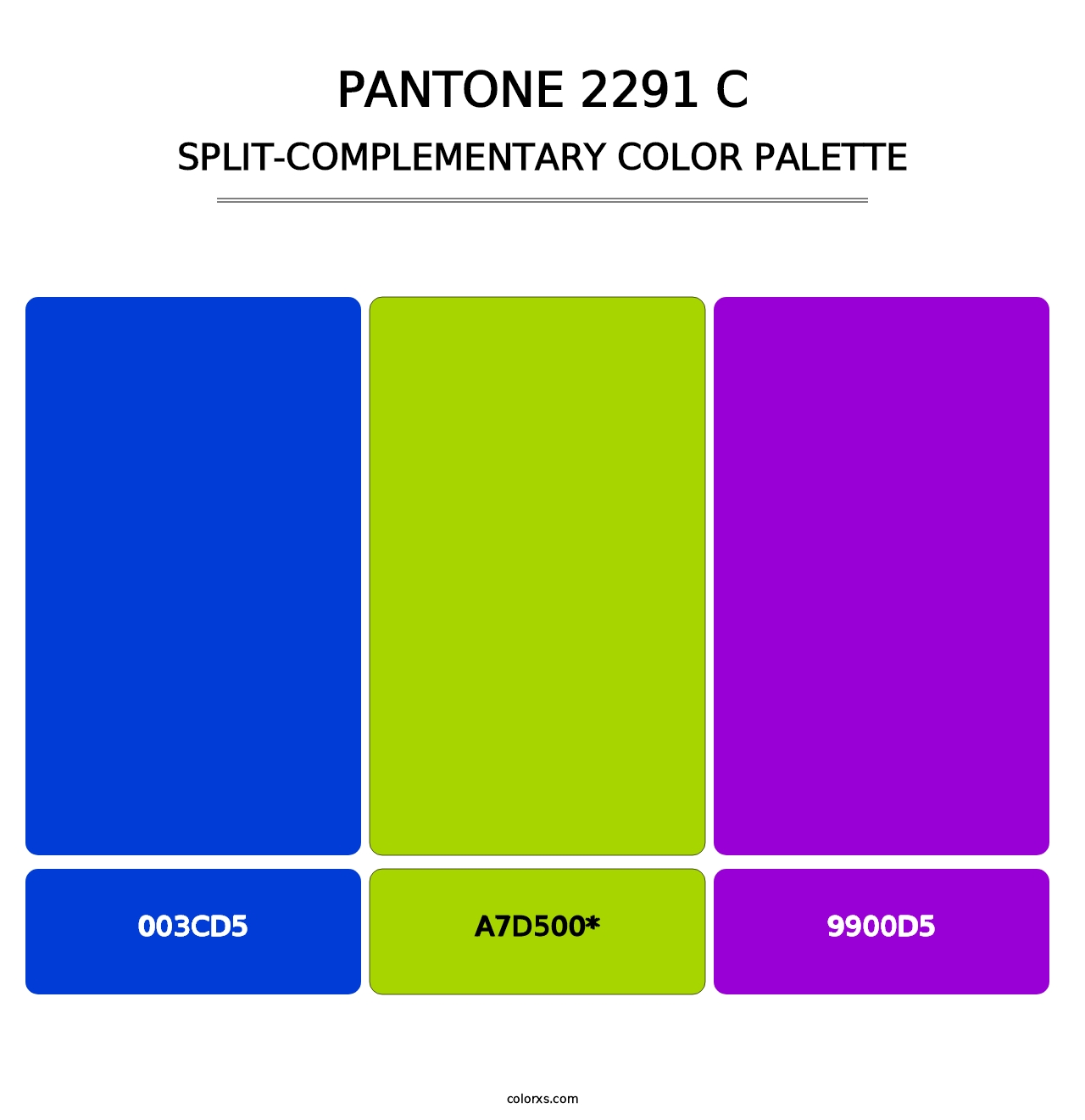 PANTONE 2291 C - Split-Complementary Color Palette