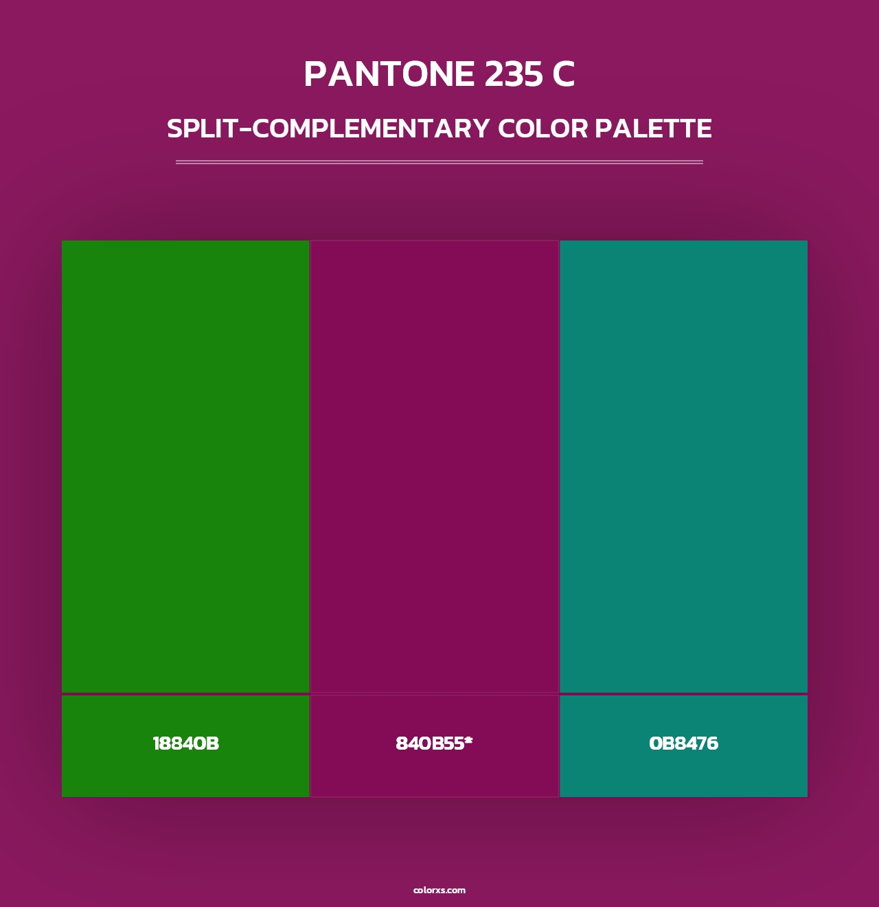 PANTONE 235 C - Split-Complementary Color Palette