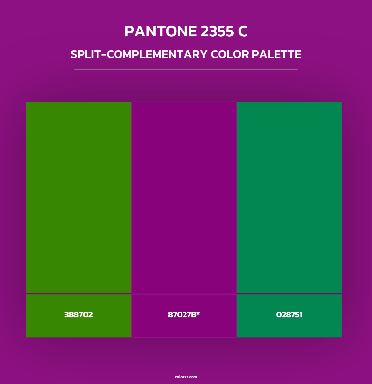 PANTONE 2355 C - Split-Complementary Color Palette