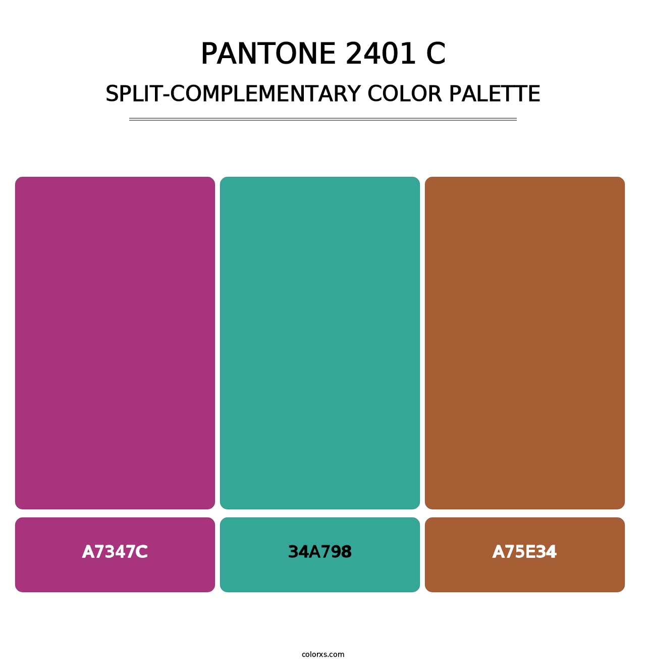 PANTONE 2401 C - Split-Complementary Color Palette