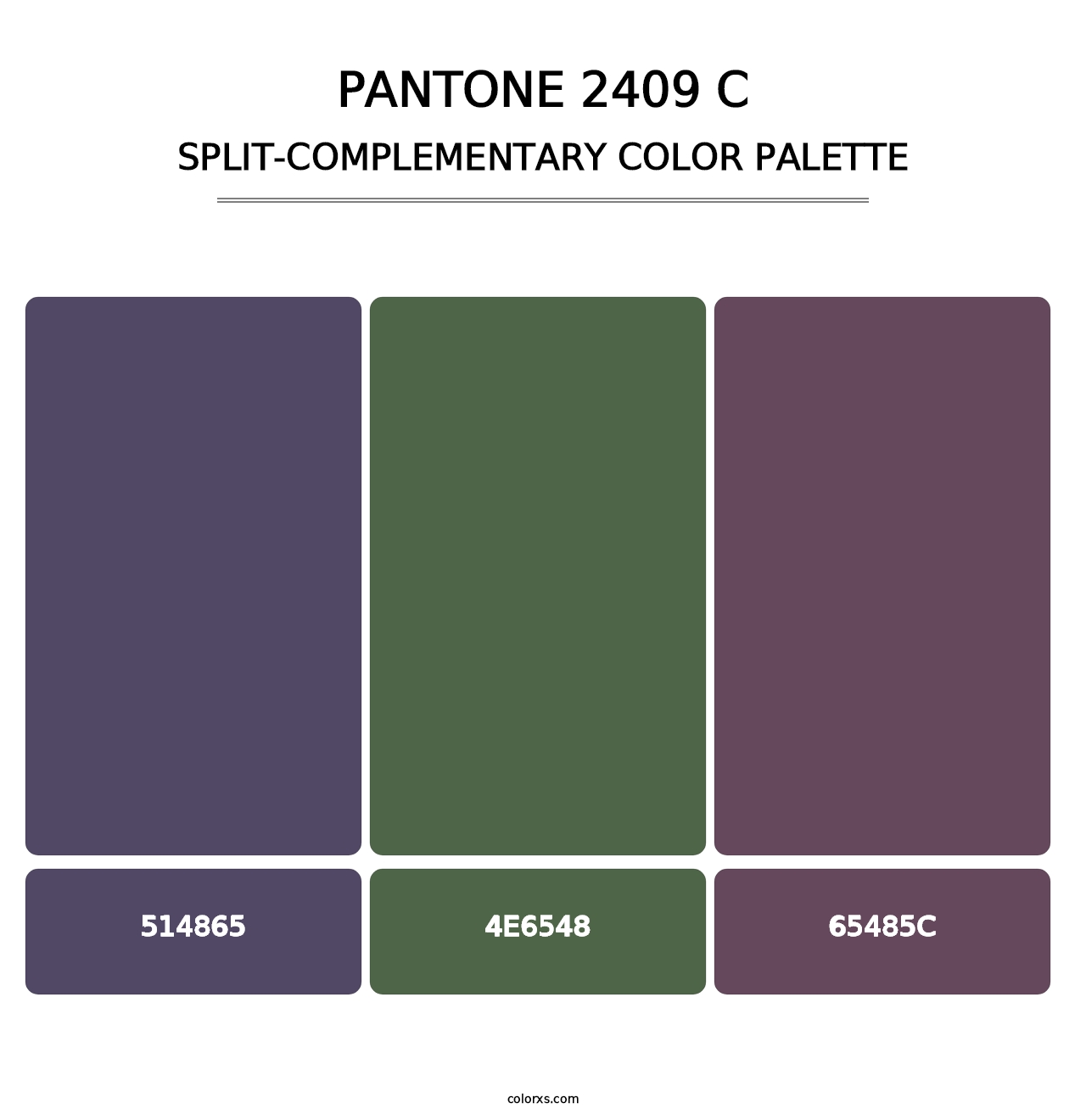 PANTONE 2409 C - Split-Complementary Color Palette