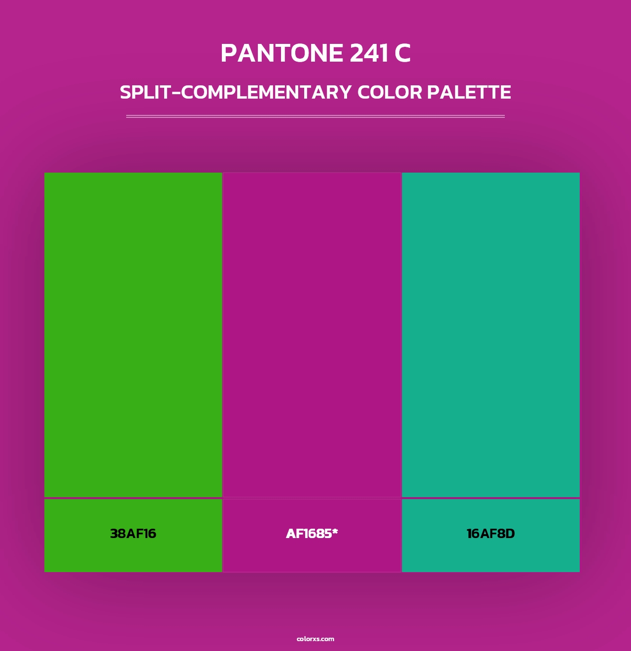 PANTONE 241 C - Split-Complementary Color Palette