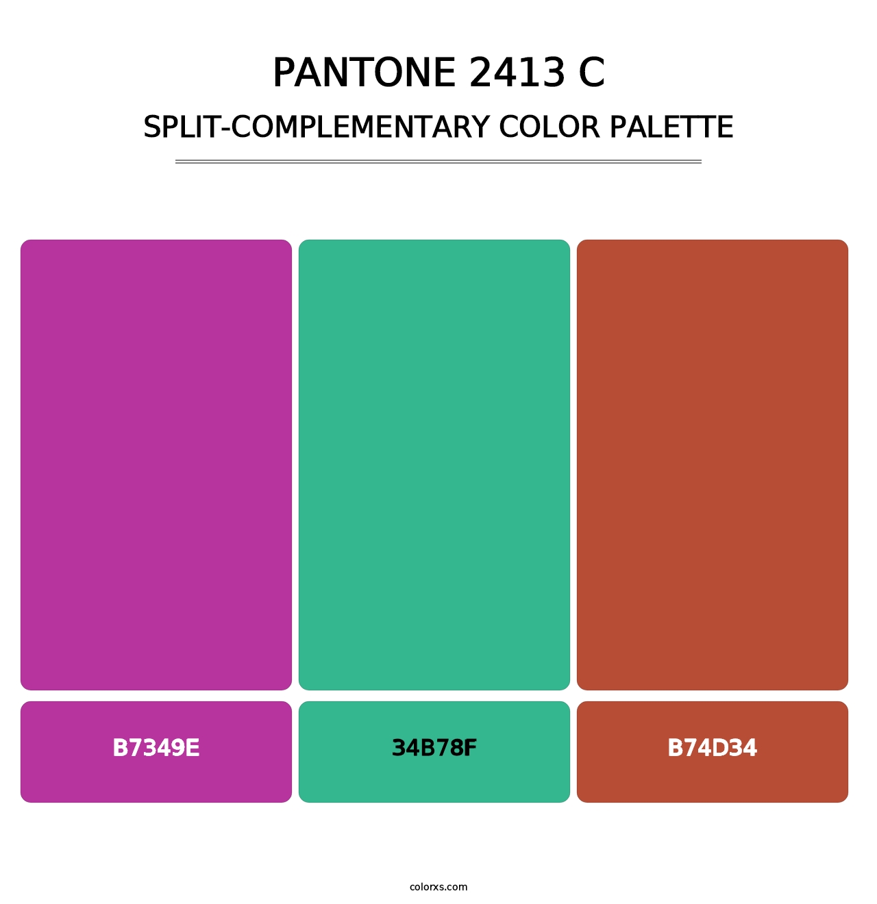PANTONE 2413 C - Split-Complementary Color Palette