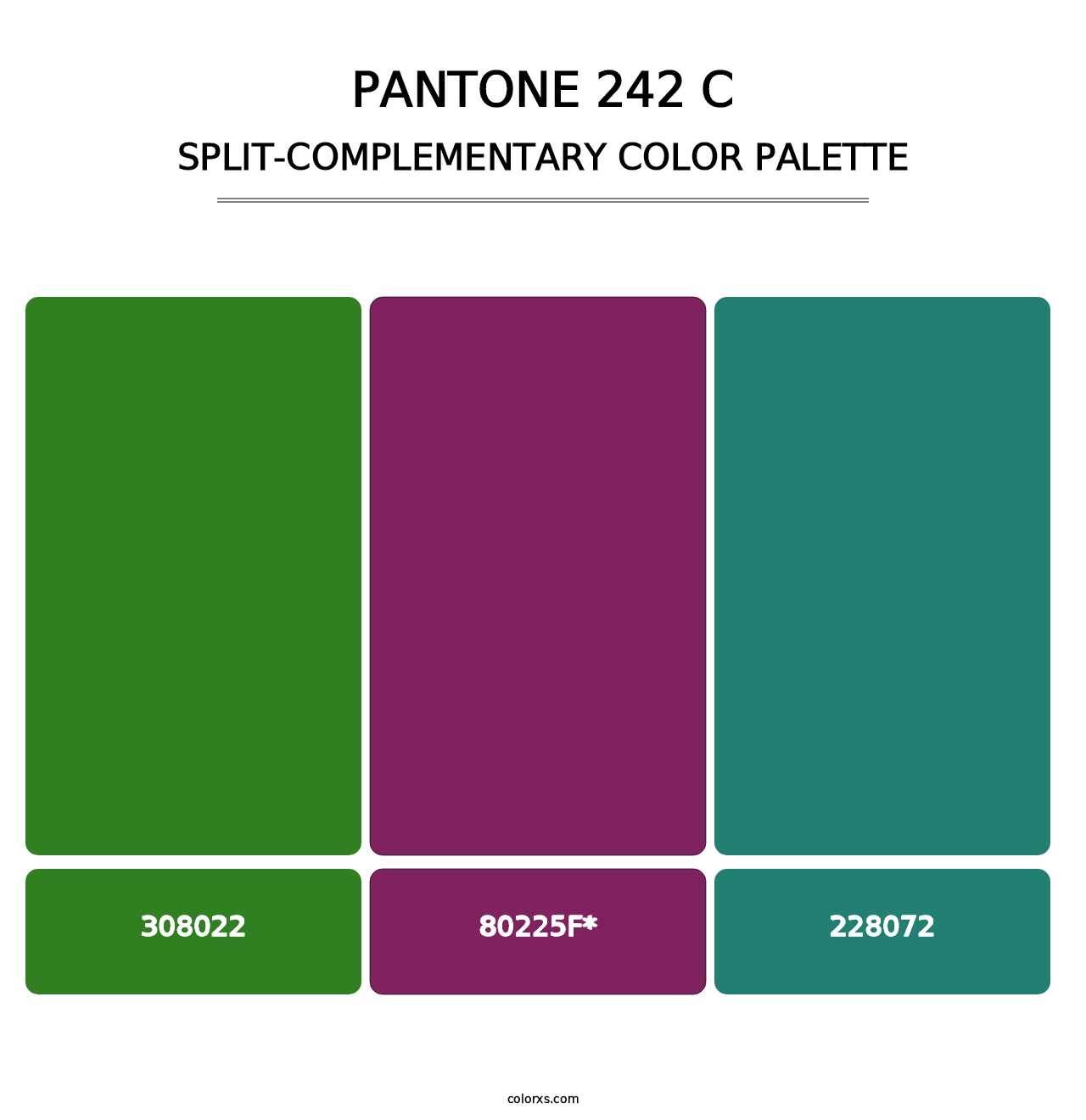 PANTONE 242 C - Split-Complementary Color Palette