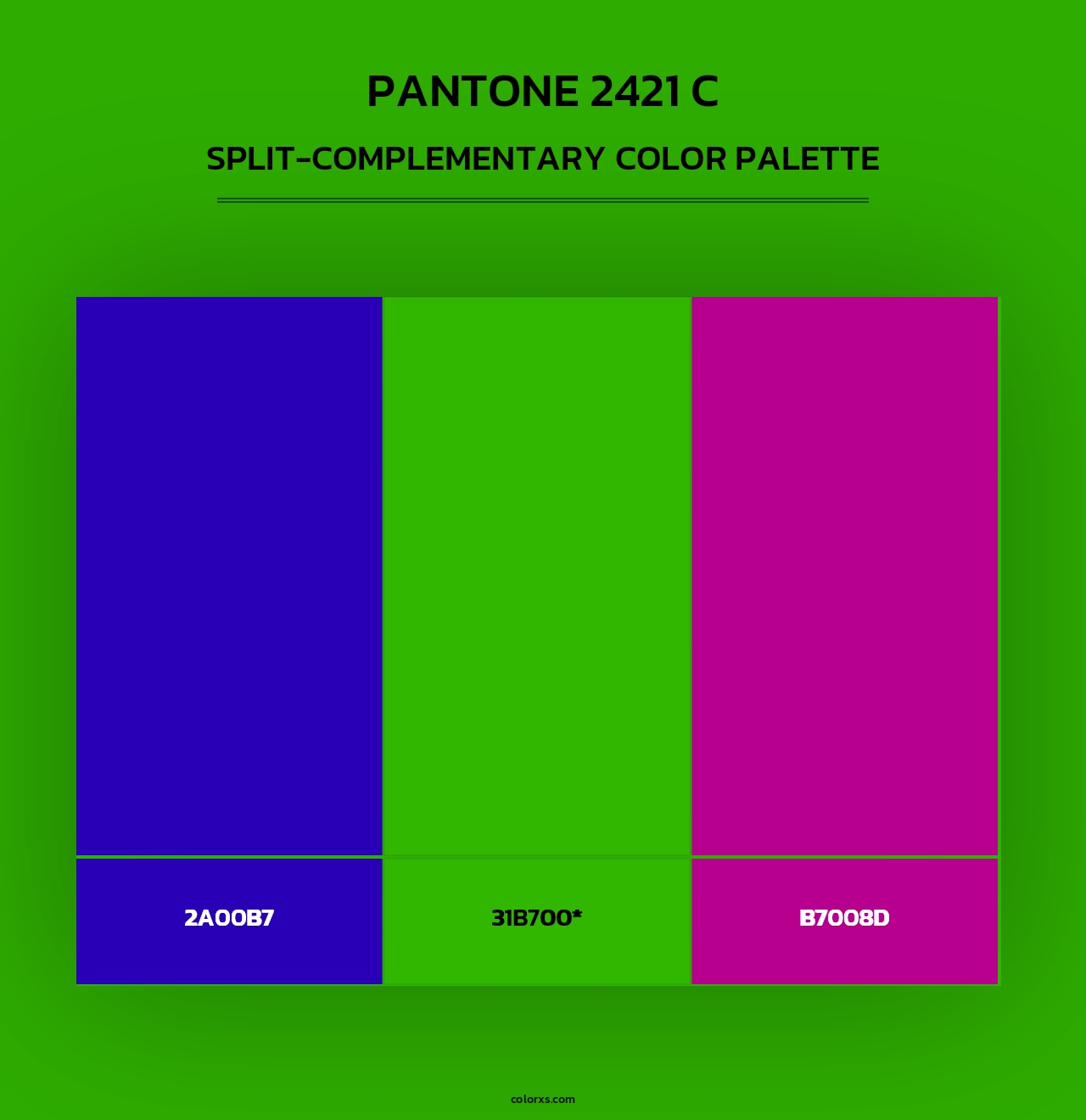 PANTONE 2421 C - Split-Complementary Color Palette