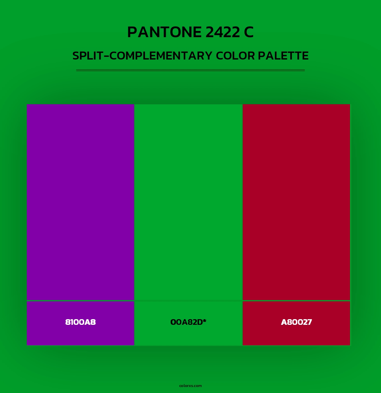 PANTONE 2422 C - Split-Complementary Color Palette