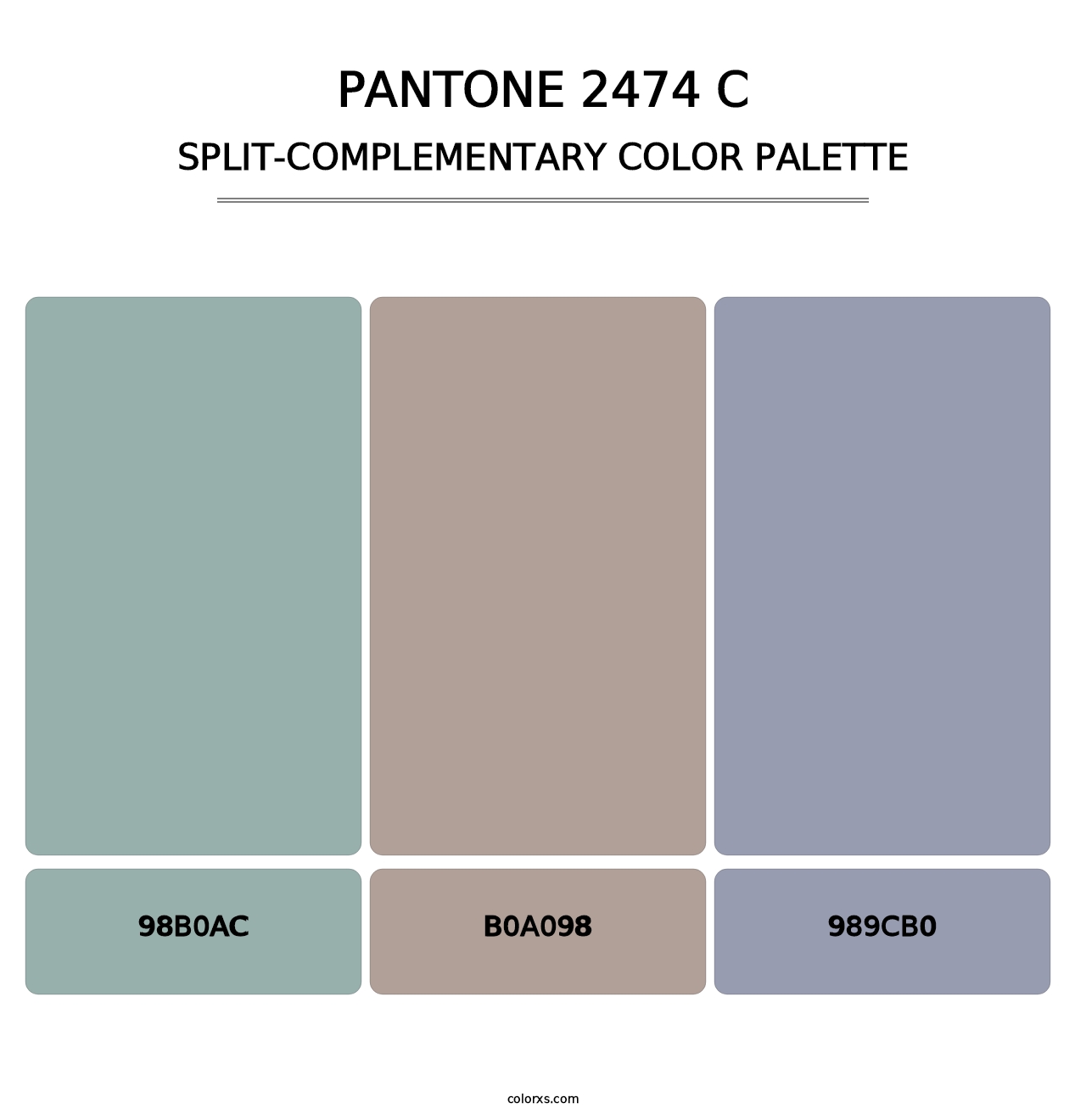 PANTONE 2474 C - Split-Complementary Color Palette
