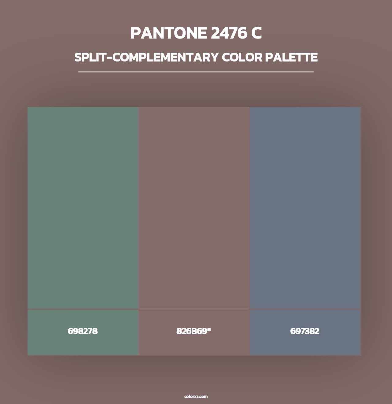 PANTONE 2476 C - Split-Complementary Color Palette