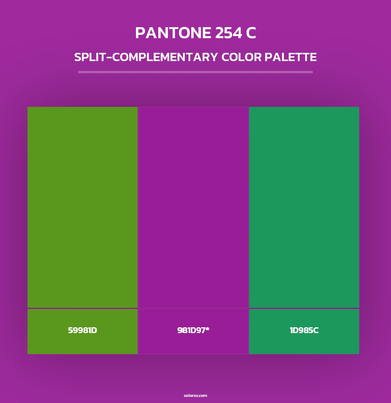 PANTONE 254 C - Split-Complementary Color Palette