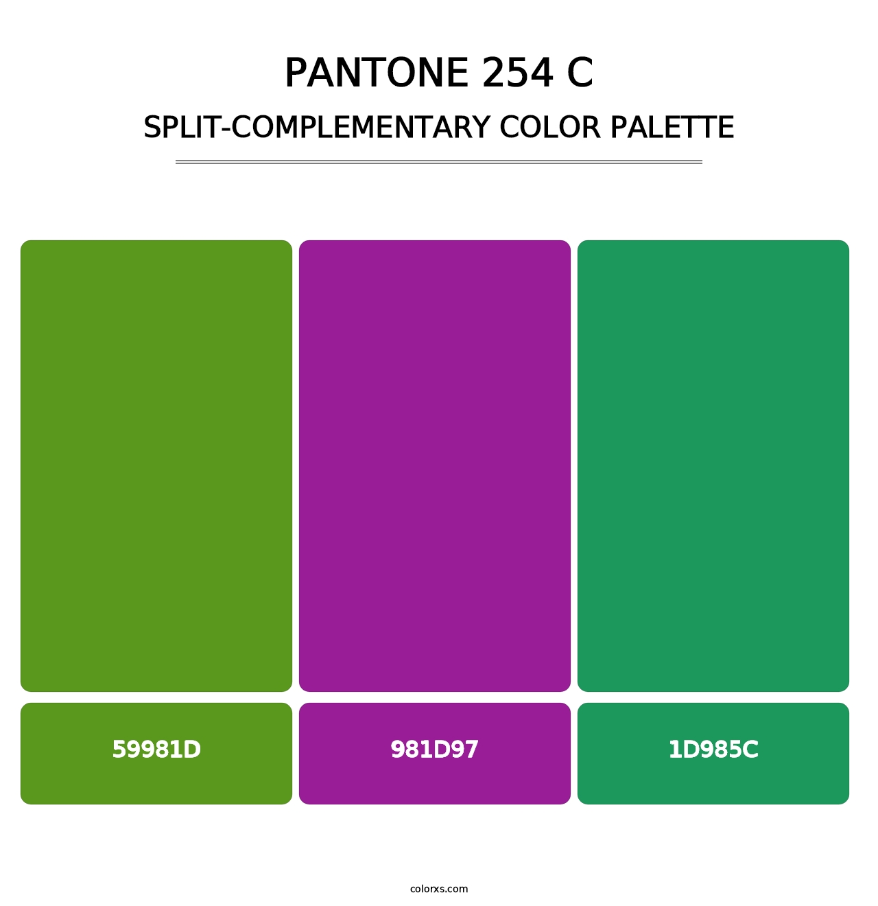 PANTONE 254 C - Split-Complementary Color Palette