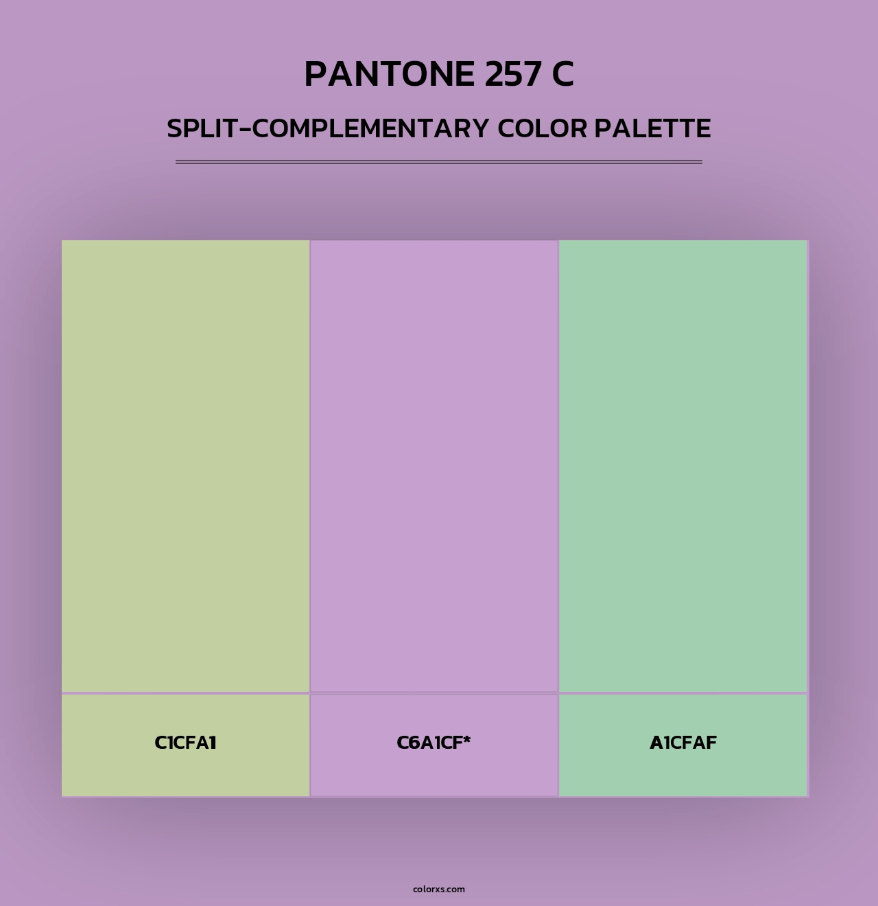 PANTONE 257 C - Split-Complementary Color Palette