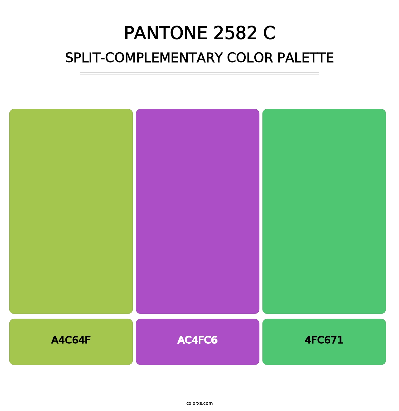 PANTONE 2582 C - Split-Complementary Color Palette