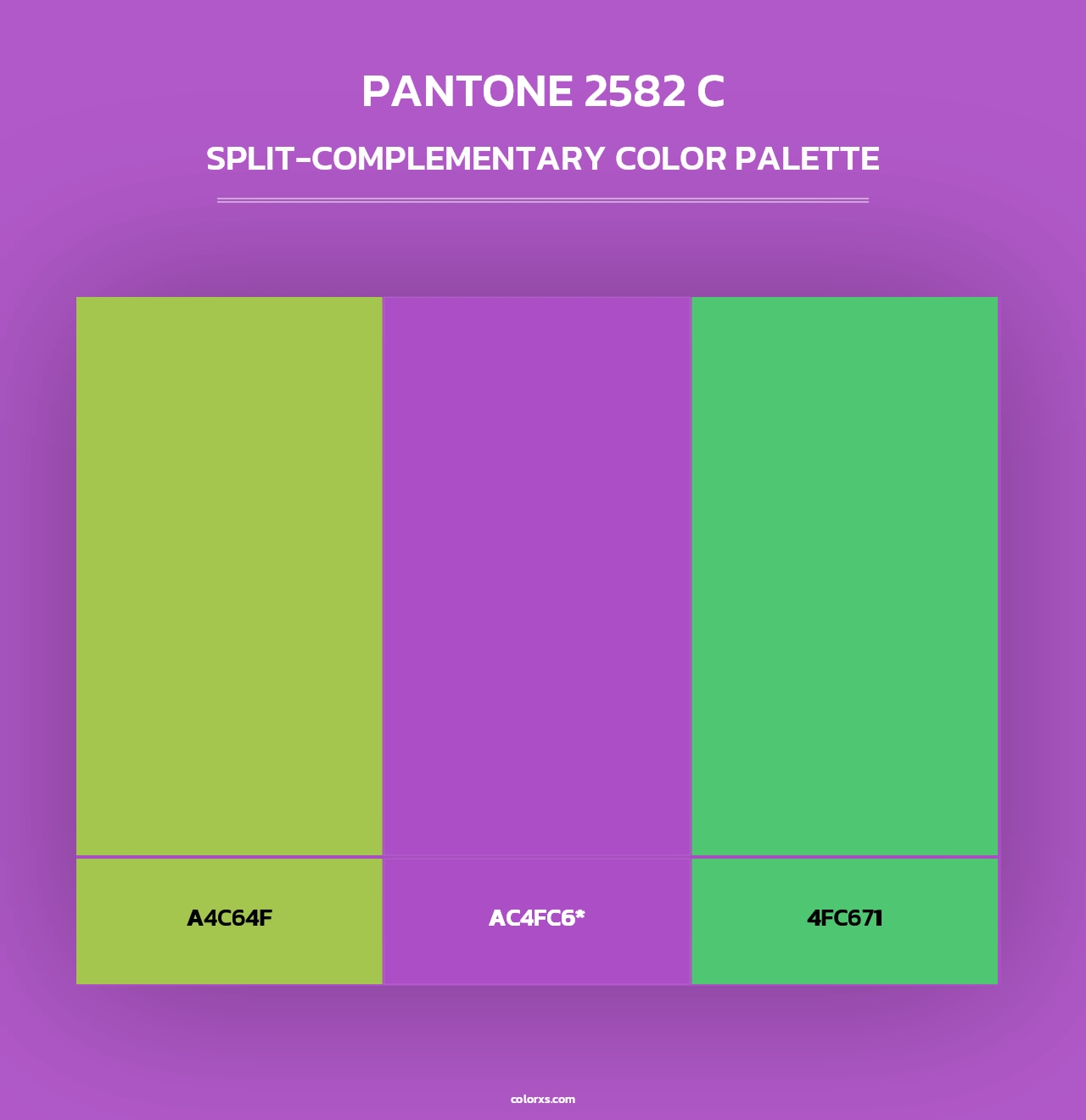 PANTONE 2582 C - Split-Complementary Color Palette