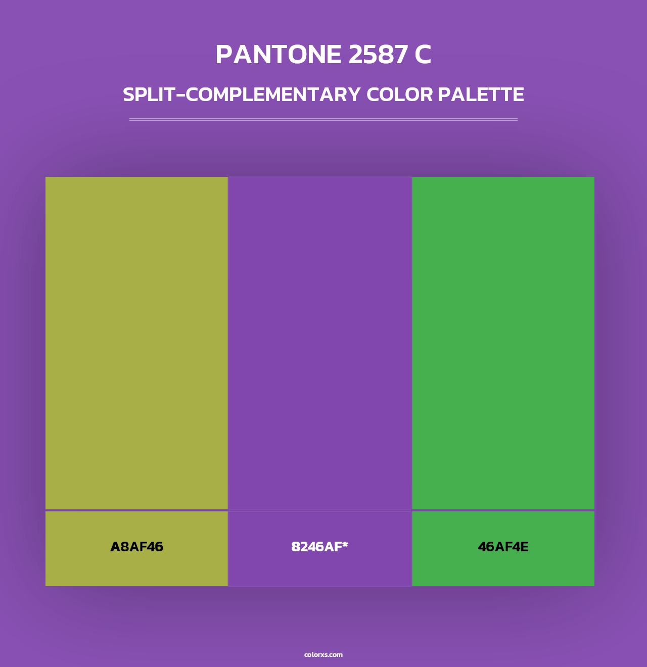 PANTONE 2587 C - Split-Complementary Color Palette