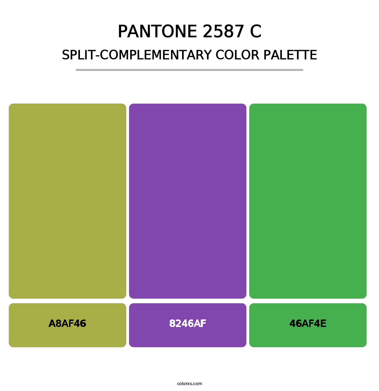 PANTONE 2587 C - Split-Complementary Color Palette