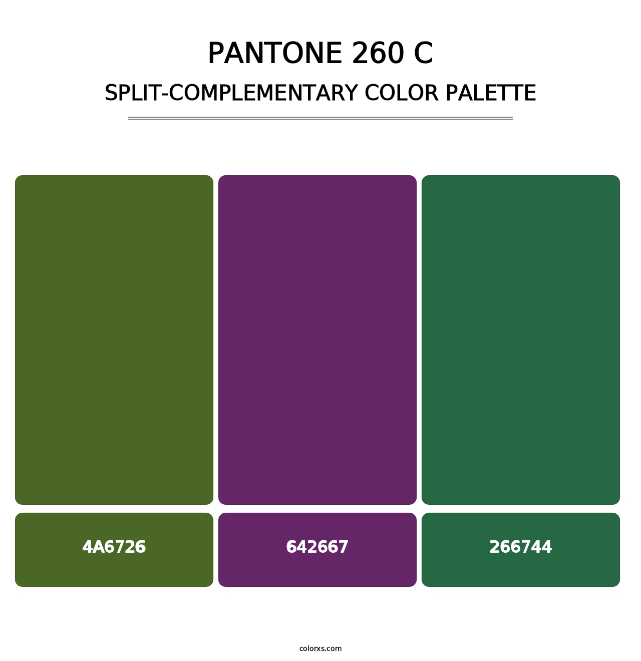 PANTONE 260 C - Split-Complementary Color Palette