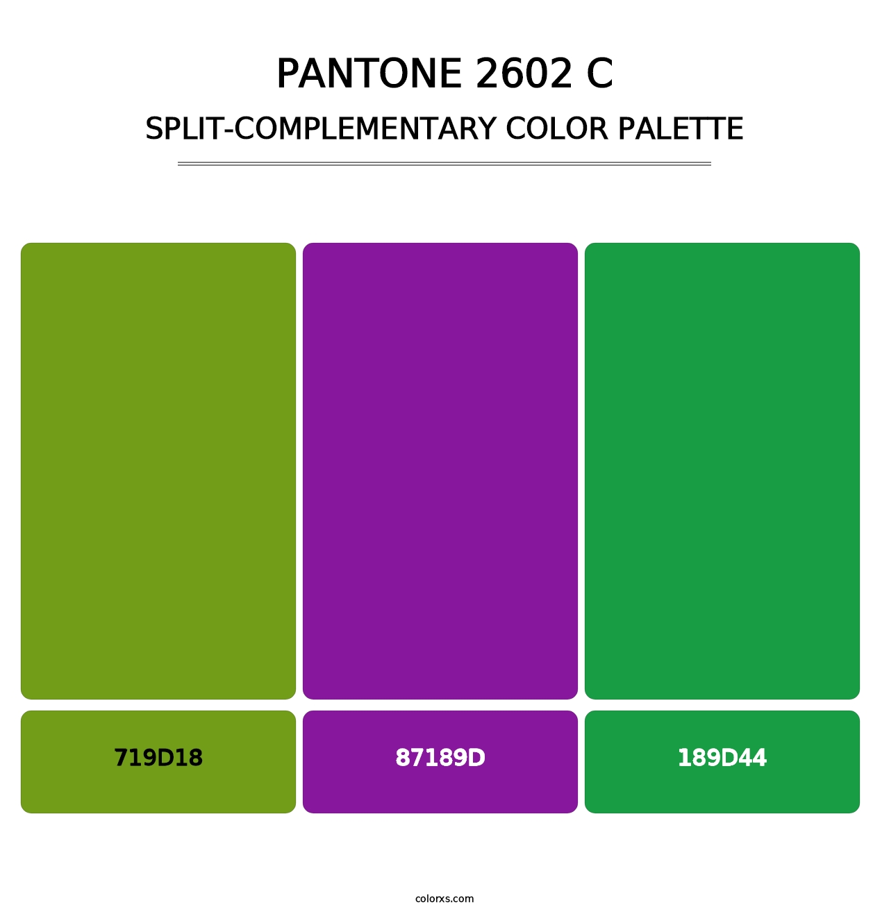 PANTONE 2602 C - Split-Complementary Color Palette