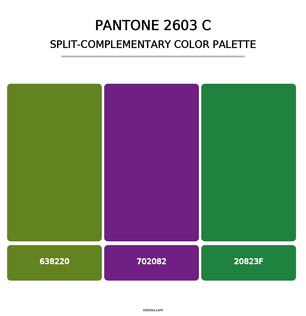 PANTONE 2603 C - Split-Complementary Color Palette