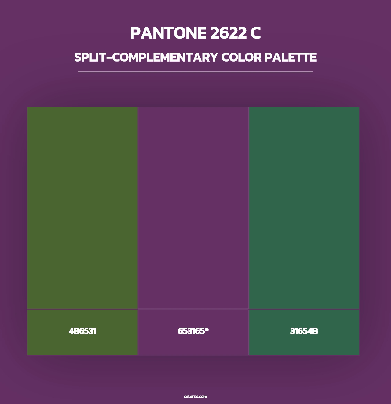 PANTONE 2622 C - Split-Complementary Color Palette