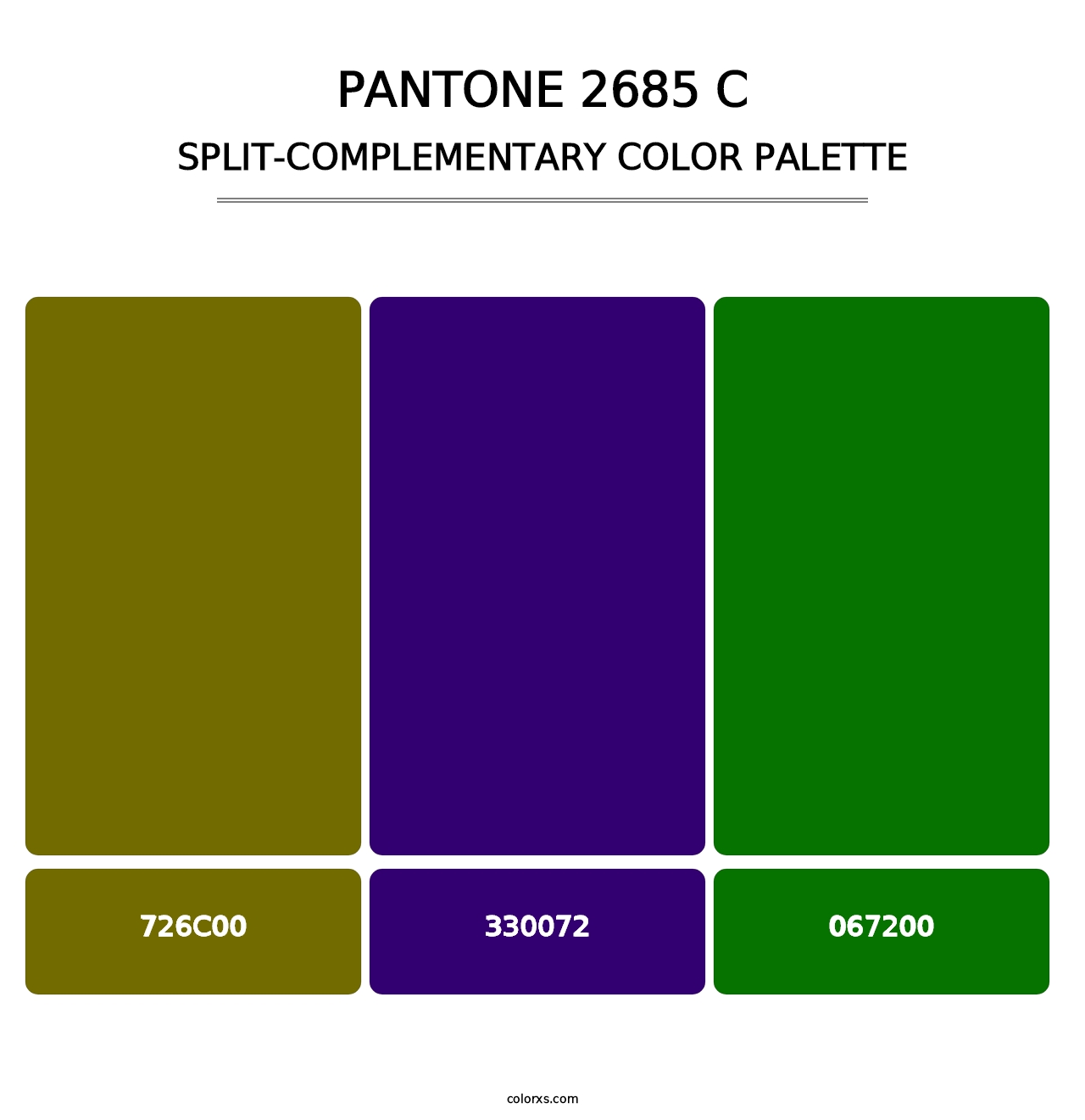 PANTONE 2685 C - Split-Complementary Color Palette