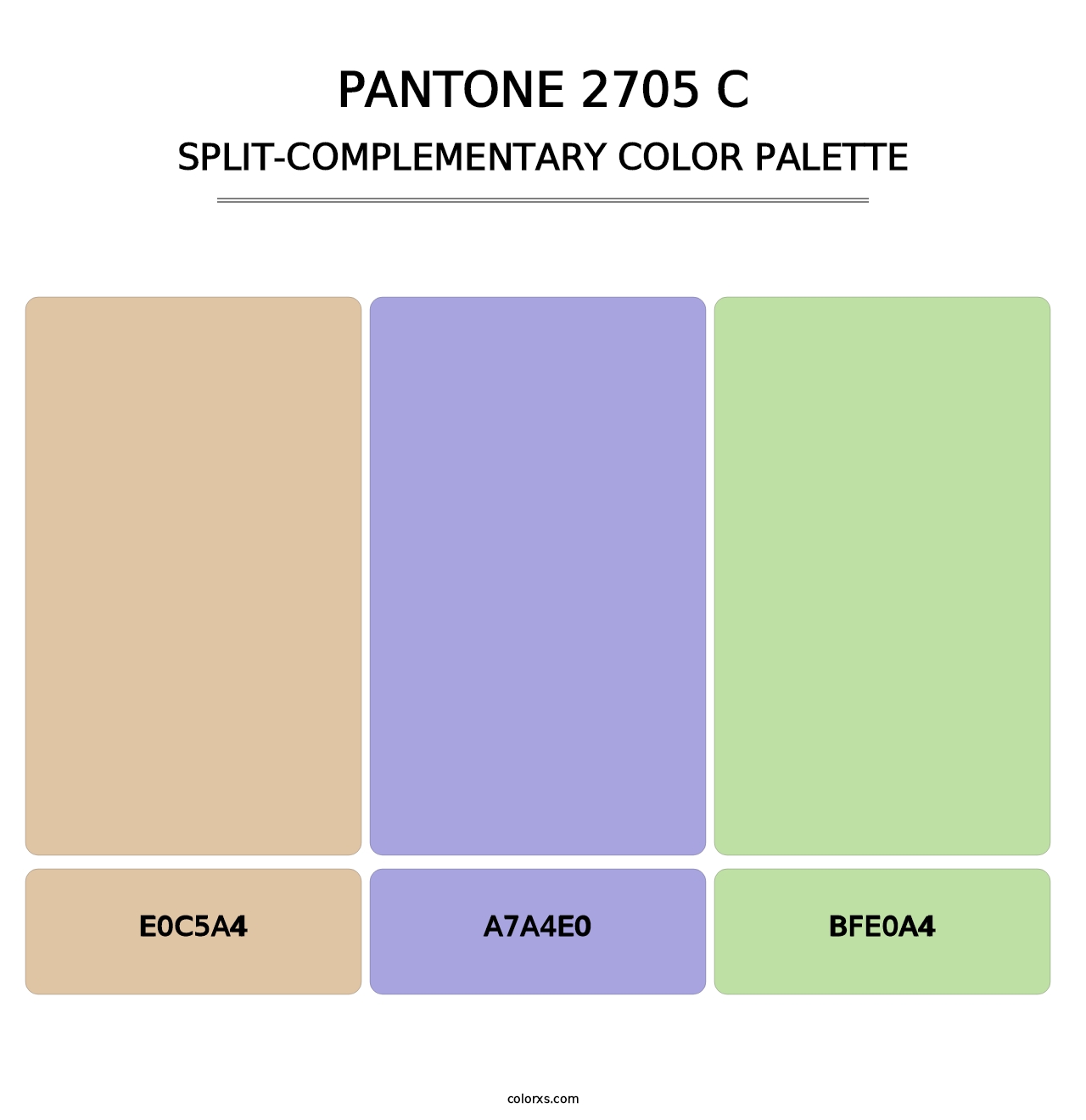 PANTONE 2705 C - Split-Complementary Color Palette