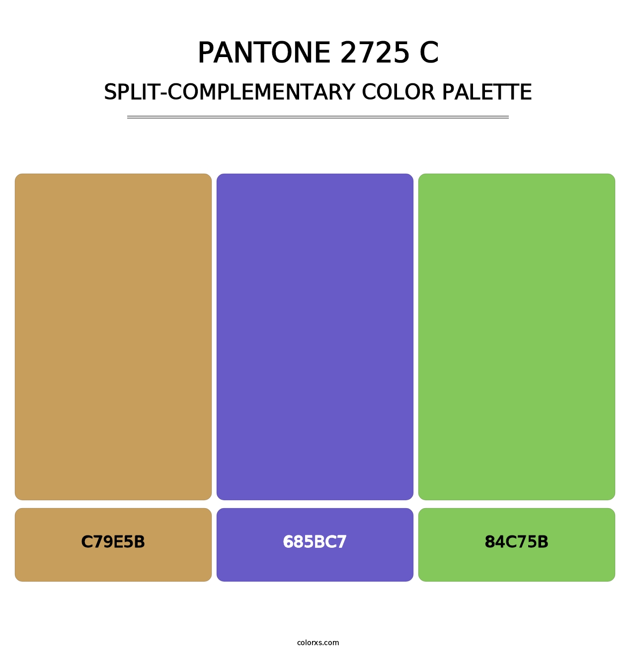 PANTONE 2725 C - Split-Complementary Color Palette
