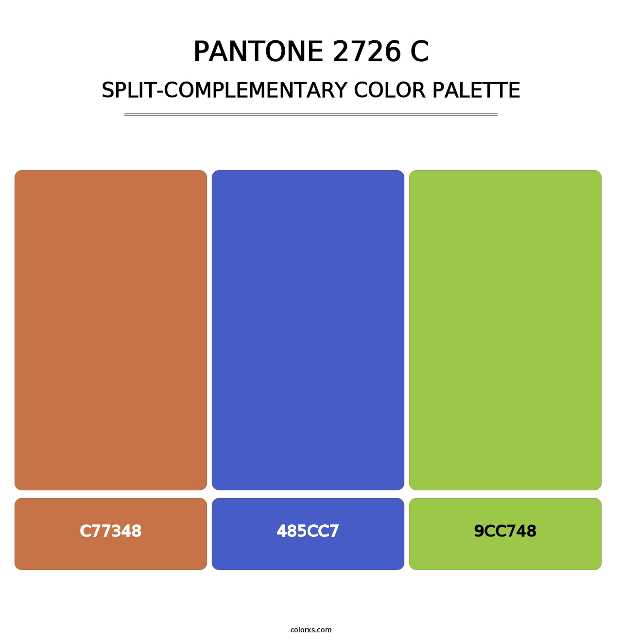 PANTONE 2726 C - Split-Complementary Color Palette