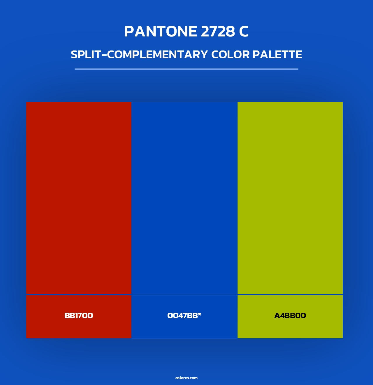 PANTONE 2728 C - Split-Complementary Color Palette