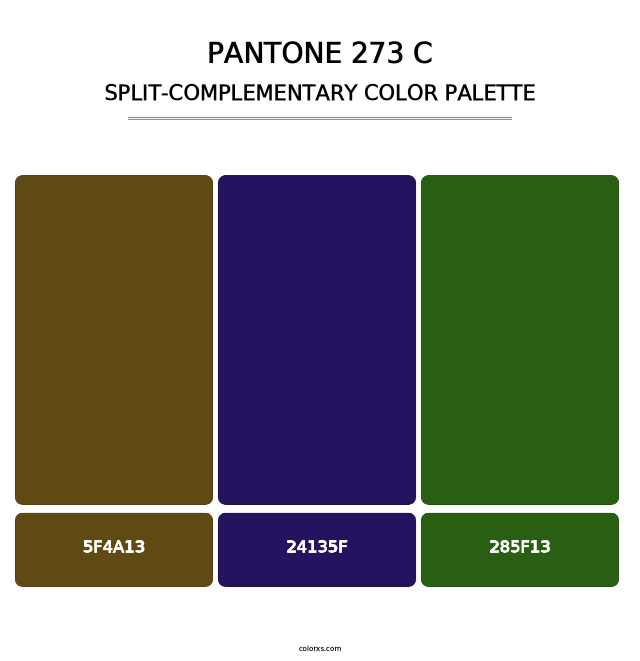 PANTONE 273 C - Split-Complementary Color Palette
