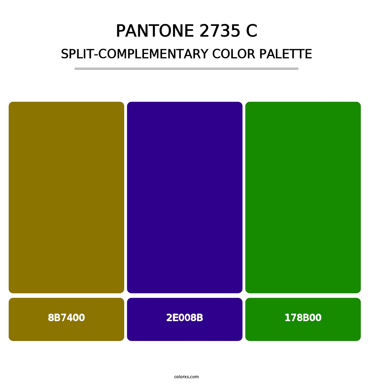 PANTONE 2735 C - Split-Complementary Color Palette