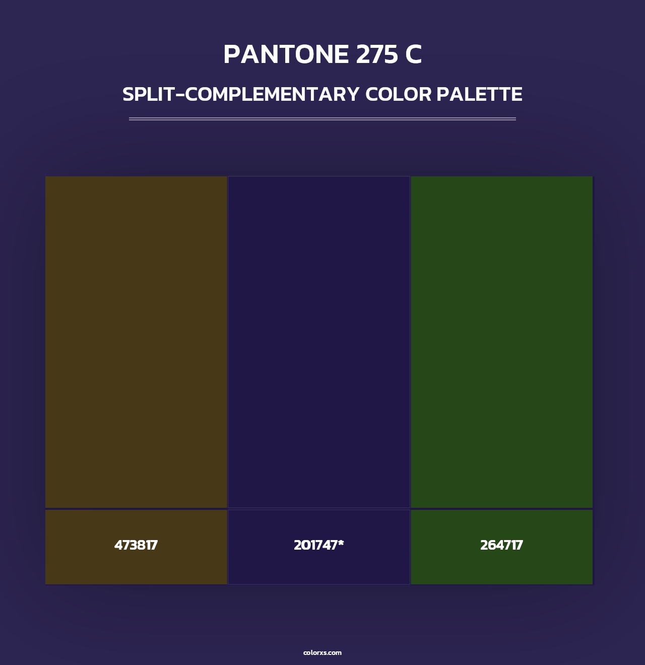 PANTONE 275 C - Split-Complementary Color Palette