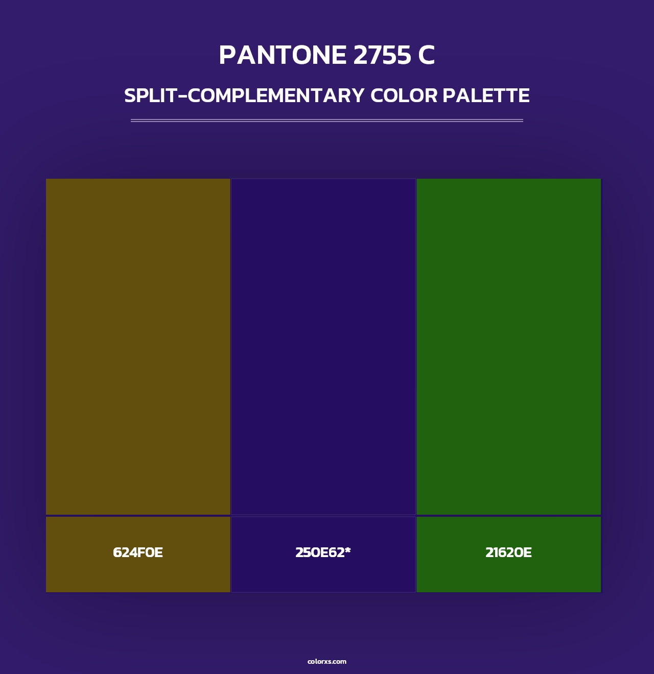 PANTONE 2755 C - Split-Complementary Color Palette
