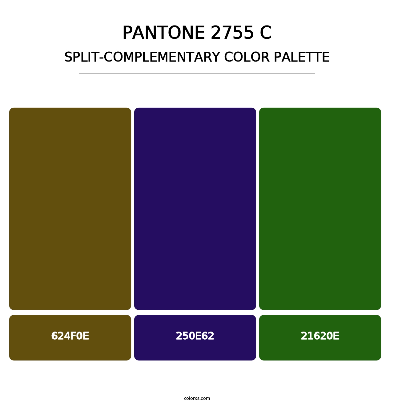 PANTONE 2755 C - Split-Complementary Color Palette
