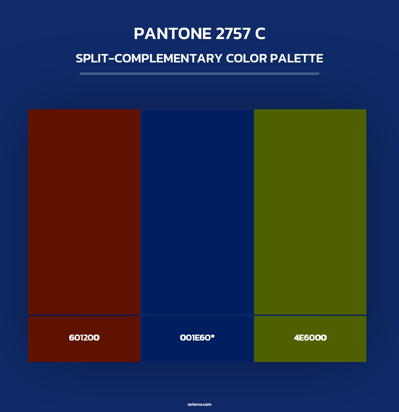 PANTONE 2757 C - Split-Complementary Color Palette