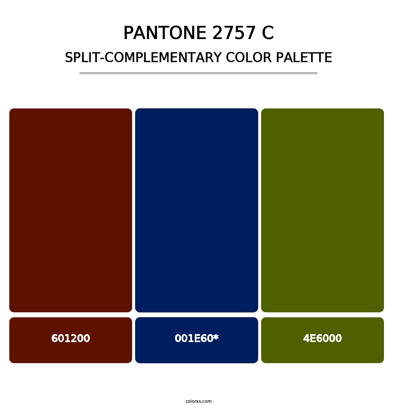 PANTONE 2757 C - Split-Complementary Color Palette