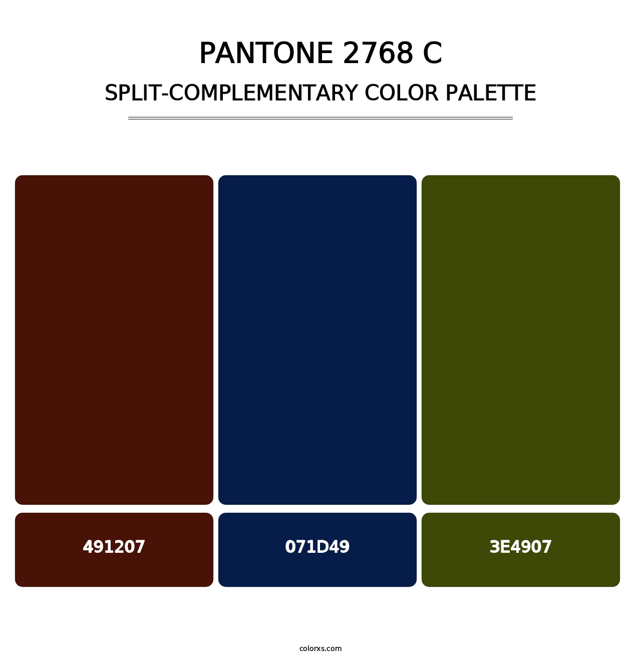 PANTONE 2768 C - Split-Complementary Color Palette