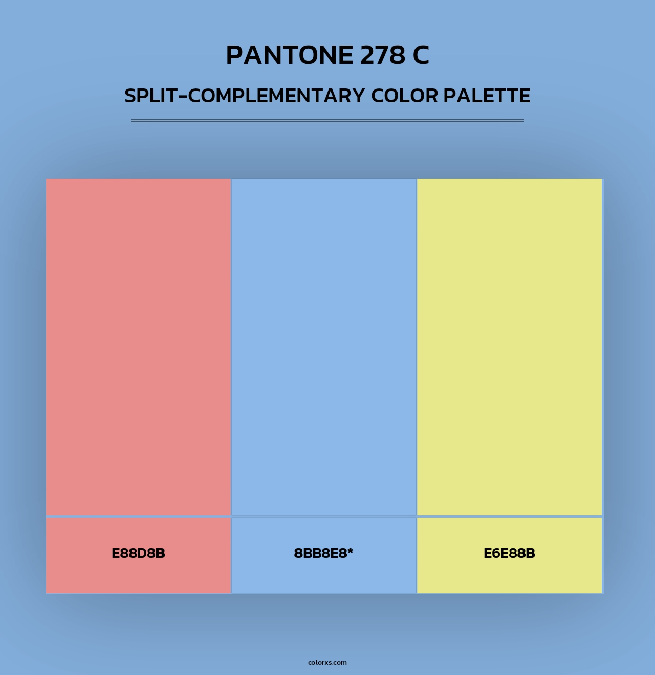 PANTONE 278 C - Split-Complementary Color Palette