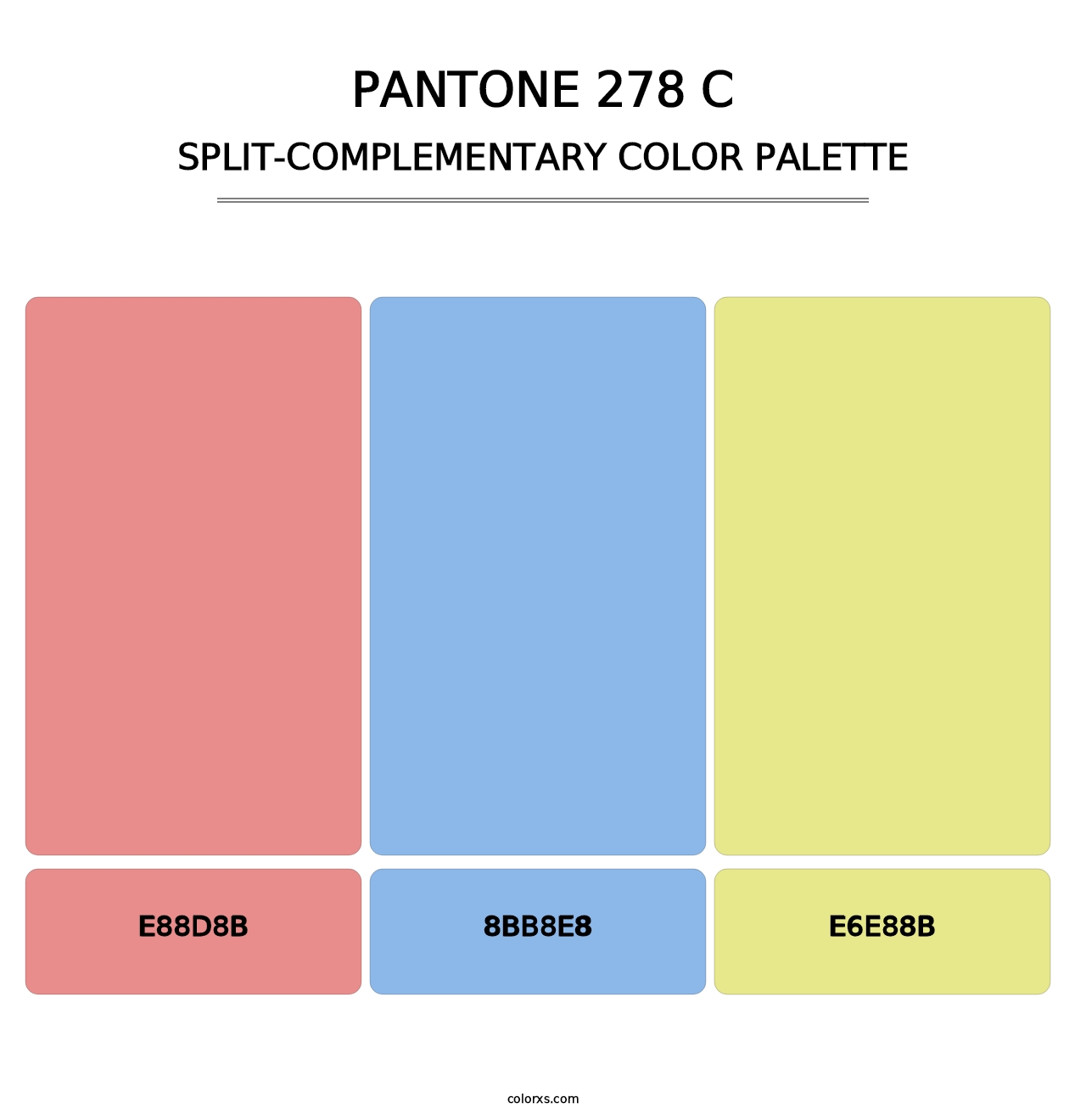PANTONE 278 C - Split-Complementary Color Palette